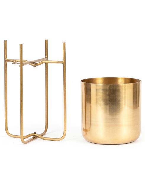 Portavelas de latón cocodrilo - 14x14x22 cm