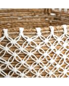 Panier en macramé  naturel/blanc - 40x35x29 cm