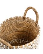 Panier en macramé  naturel/blanc - 40x35x29 cm