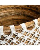 Panier en macramé  naturel/blanc - 35x30x25 cm