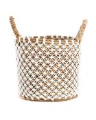 Panier en macramé  naturel/blanc - 35x30x25 cm