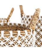Panier en macramé  naturel/blanc - 35x30x25 cm
