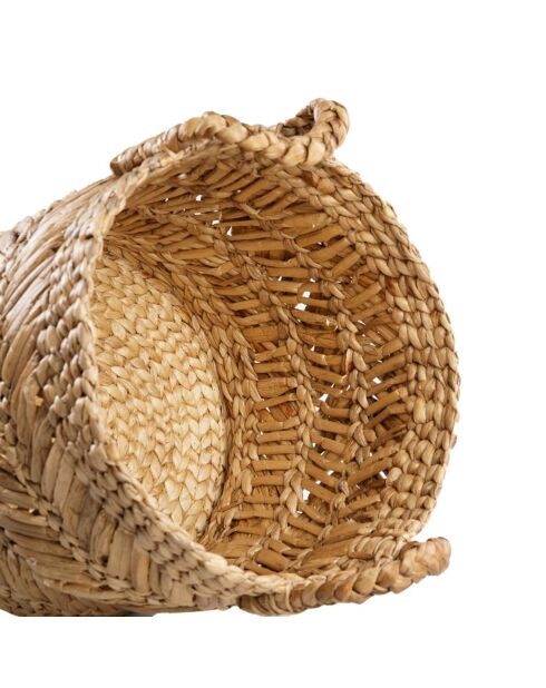 Panier en feuille de  banane Zigzag naturel/blanc - 40x40x38 cm