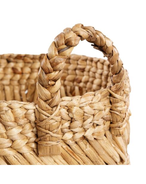 Panier en feuille de  banane Zigzag   naturel/blanc - 35x35x34 cm