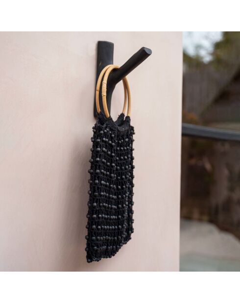 Crochet en teck noir - 6x3x20 cm