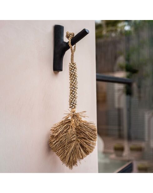Crochet en teck noir - 6x3x20 cm