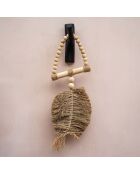 Crochet en teck noir - 6x3x20 cm