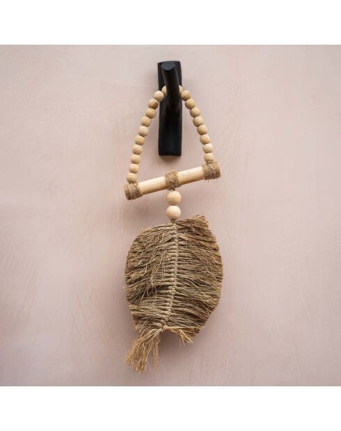 Crochet en teck noir - 6x3x20 cm