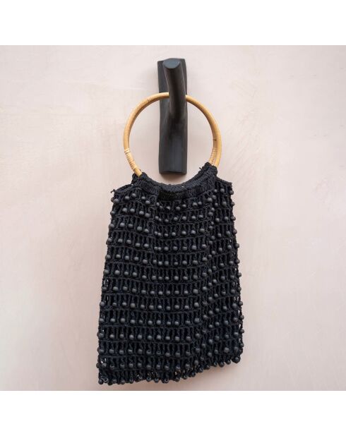 Crochet en teck noir - 6x3x20 cm