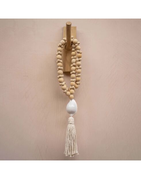 Crochet en teck naturel - 6x3x20 cm