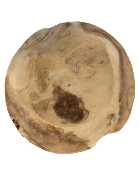 Bougeoir façon assiette naturel - 29x29x11 cm