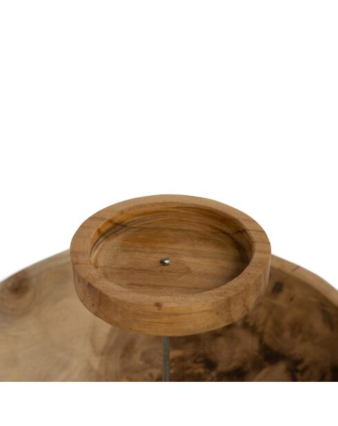 Portavelas de plato natural - 29x29x11 cm