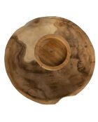 Bougeoir façon assiette naturel - 29x29x11 cm
