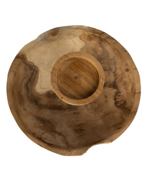 Bougeoir façon assiette naturel - 29x29x11 cm