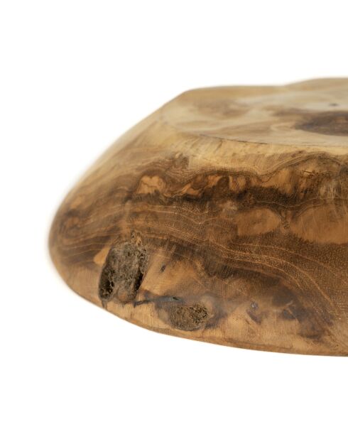 Bougeoir façon assiette naturel - 29x29x11 cm