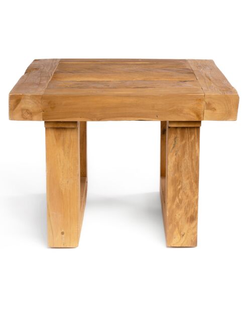 Table d'appoint en teck recyclé naturel - 50x50x40 cm