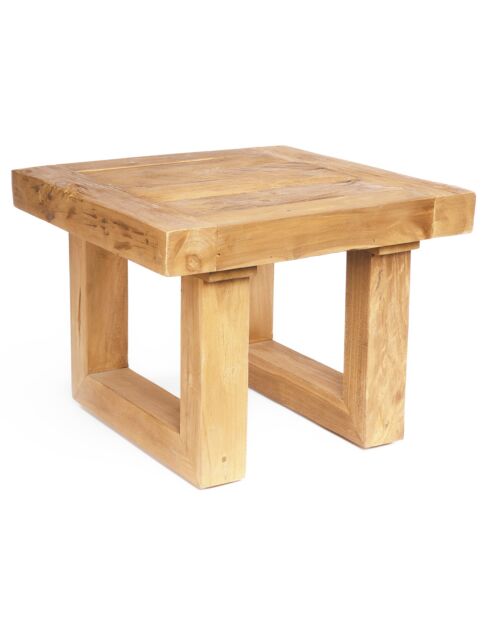 Table d'appoint en teck recyclé naturel - 50x50x40 cm