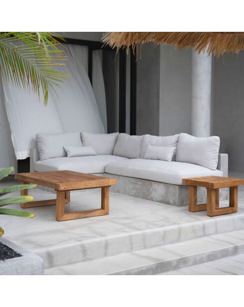 Table d'appoint en teck recyclé naturel - 50x50x40 cm