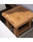 Table d'appoint en teck recyclé naturel - 50x50x40 cm