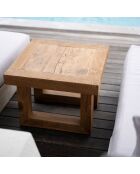 Table d'appoint en teck recyclé naturel - 50x50x40 cm