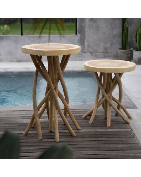 Table de bar Gili naturel - 60x60x103 cm