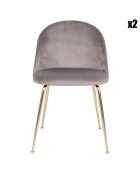 2 Esszimmerstühle Geneve aus taupefarbenem Samt - 52x51x78 cm