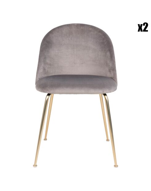 2 Esszimmerstühle Geneve aus taupefarbenem Samt - 52x51x78 cm