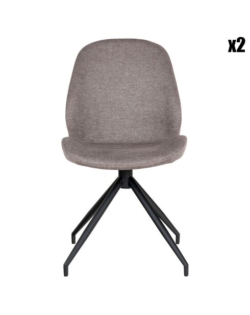 2 Monte Carlo Esszimmerstühle mit steinernem Drehfuß - 60x50x88 cm