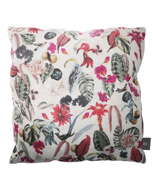 Coussin en Velours Decoratif Tropical multicolore - 40x40x14 cm