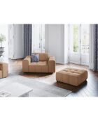 Pouf Velours Luc beige foncé - 80x102x40 cm