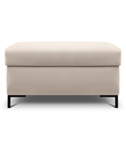 Pouf Velours avec Boîte Yanis beige - 87x72x46 cm