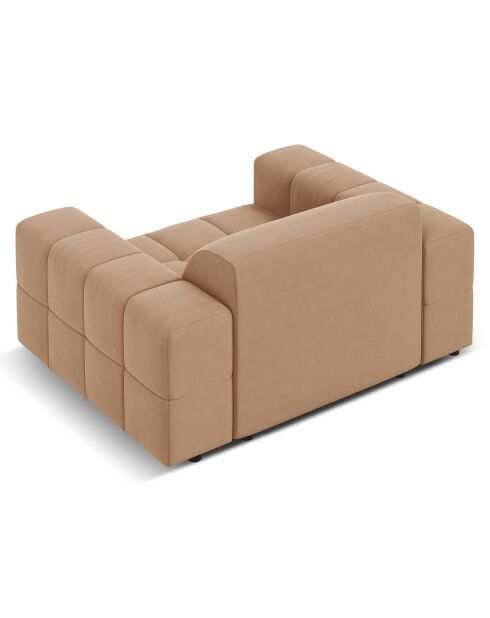 Fauteuil Velours Luc beige foncé - 124x102x70 cm