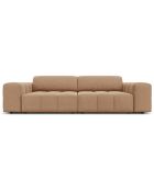 Canapé Velours Luc 3 Places beige foncé - 204x102x70 cm