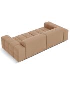 Canapé Velours Luc 3 Places beige foncé - 204x102x70 cm