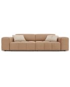 Canapé Velours Luc 3 Places beige foncé - 204x102x70 cm