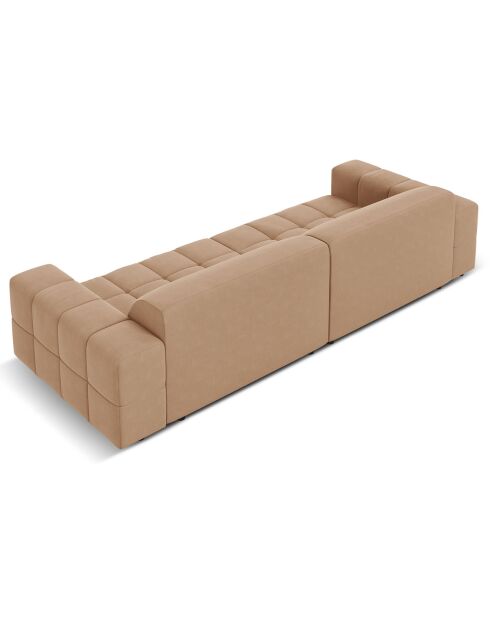 Canapé Velours Luc 4 Places beige foncé - 244x102x70 cm