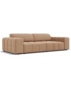 Canapé Velours Luc 3 Places beige foncé - 204x102x70 cm