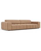 Canapé Velours Luc 4 Places beige foncé - 244x102x70 cm