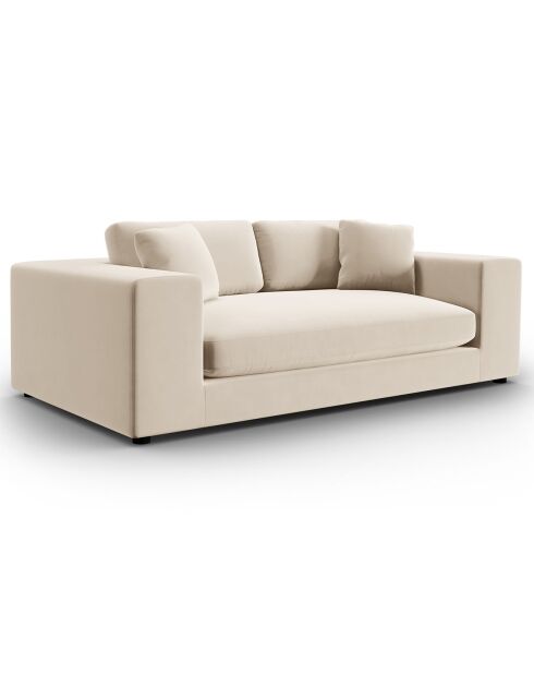 Canapé Velours Tendance 3 Places beige - 220x122x72 cm