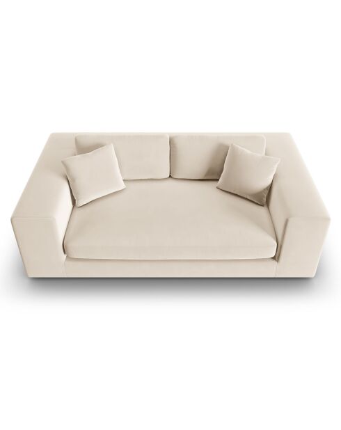 Canapé Velours Tendance 3 Places beige - 220x122x72 cm
