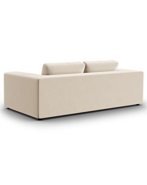 Canapé Velours Tendance 3 Places beige - 220x122x72 cm