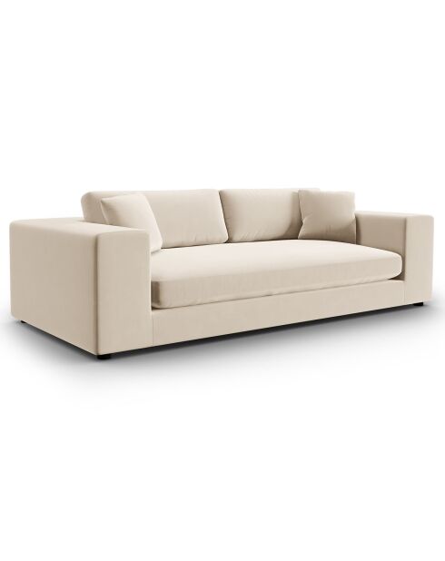 Canapé Velours Tendance 4 Places beige - 262x122x72 cm