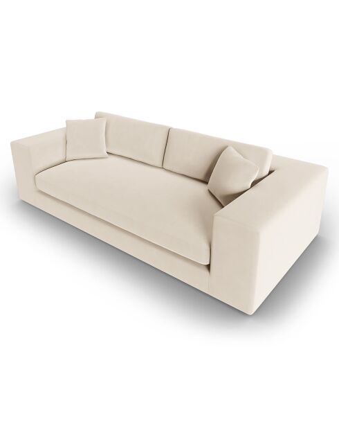 Canapé Velours Tendance 4 Places beige - 262x122x72 cm