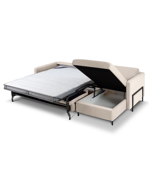 Yanis Wandelbares Ecksofa aus Samt für 5 Personen, beigefarben, 280 x 170 x 80 cm