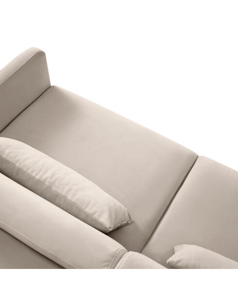 Yanis Ecksofa aus beigem Samt, klappbar, links, 280 x 170 x 80 cm