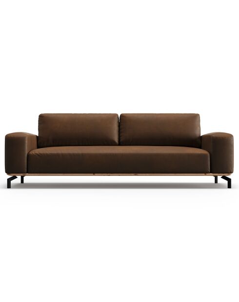 Canapé en Cuir Véritable Marc 3 Places marron foncé - 234x104x84 cm