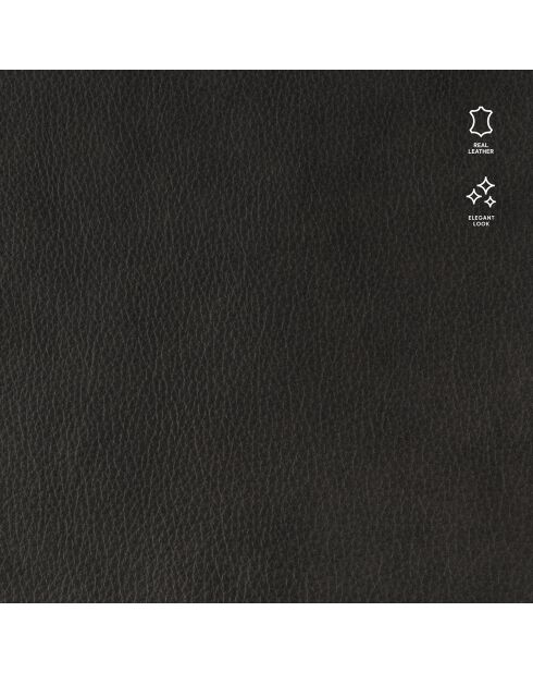 Canapé en Cuir Véritable Marc 3 Places graphite - 234x104x84 cm