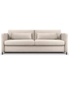 Canapé Velours convertible Yanis 3 Places beige - 202x102x80 cm