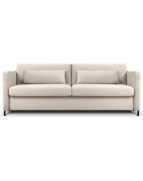 Yanis Zweisitzer-Sofa aus beigem Samt, 202 x 102 x 80 cm