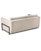 Canapé Velours convertible Yanis 3 Places beige - 202x102x80 cm